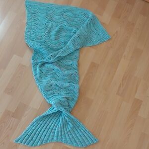 Mermaid Tail Blanket for Girls - Blue